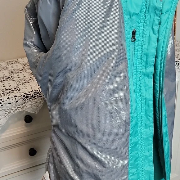 Columbia Women's White Out II Teal Puffer Jacket Size L Omni-Heat Thermal Lining - Picture 9 of 16